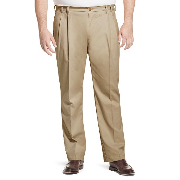 Izod Mens Big and Tall Performance Stretch Pleated Pant Casual Pants
