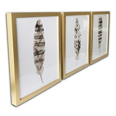 Gallery 57 3-piece Feathers Framed