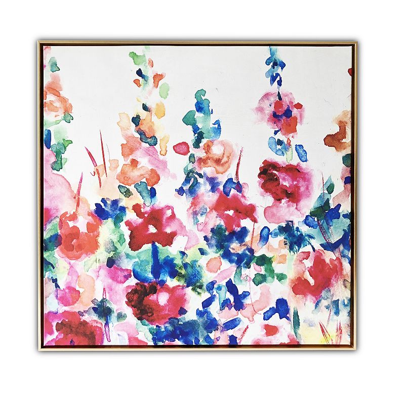 Gallery 57 Happy Garden Floating Canvas Wall Art, Multicolor, 29X29