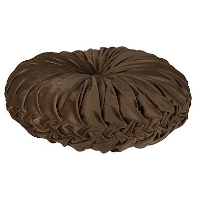 Stratton Home Decor Round Tufted Velvet Throw Pillow