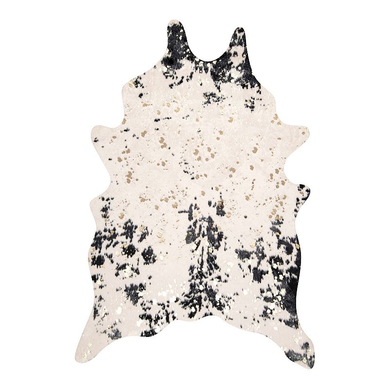 nuLOOM Iraida Faux Cowhide Rug, Black, 6X8 Ft