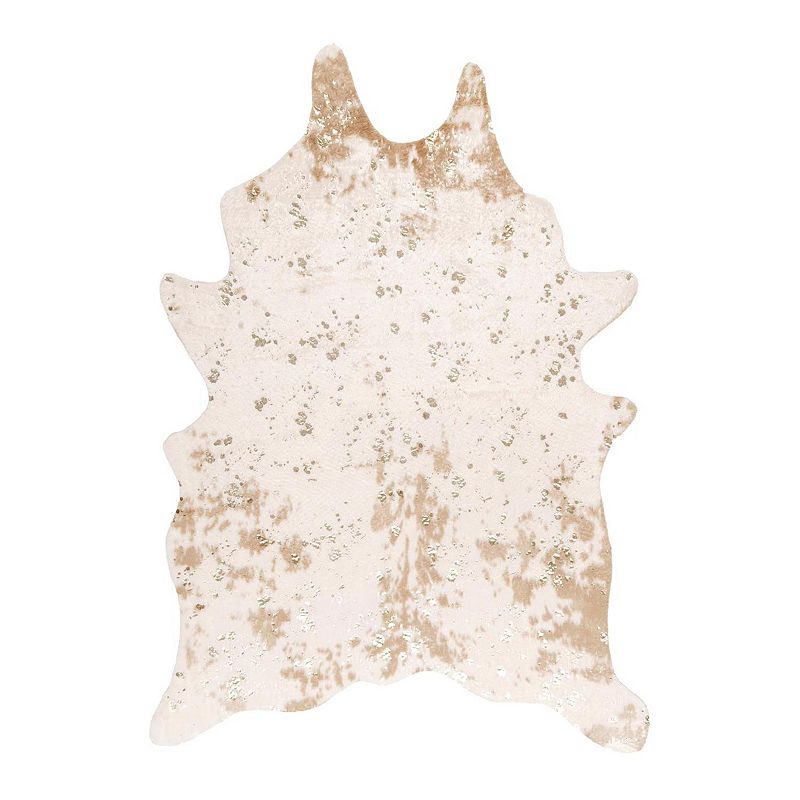 nuLOOM Iraida Faux Cowhide Rug, White, 6X7.5 Ft at RugsBySize.com
