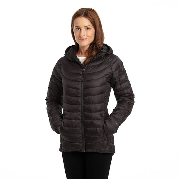 Plus Size Excelled Hooded Featherweight Puffer Jacket