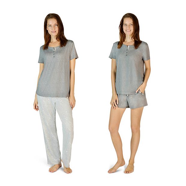 Women's Eddie Bauer Bliss 3-piece Knit Pajama Pants, Shorts & Tee Set