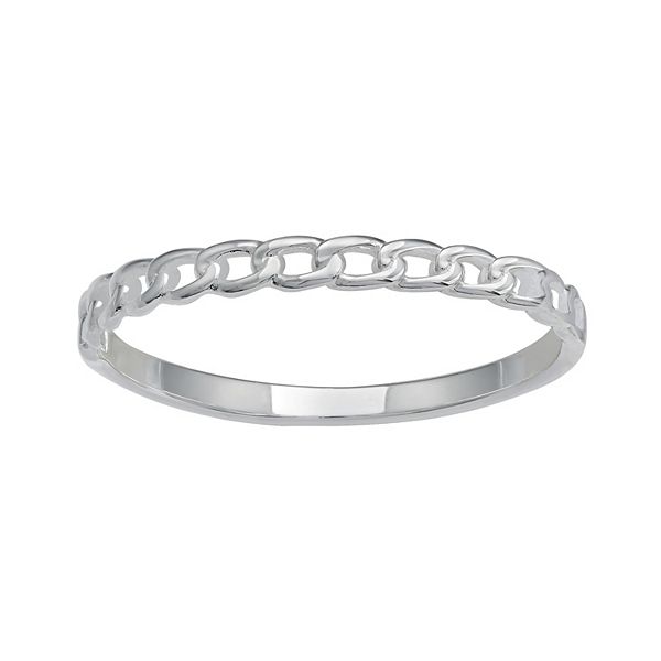 PRIMROSE Sterling Silver Chain Band Ring