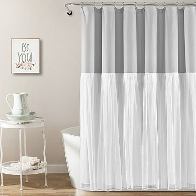 Lush Decor Tulle Skirt Colorblock Shower Curtain