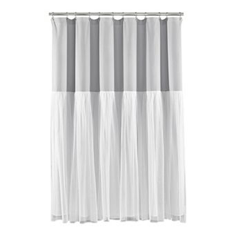 Lush Decor Tulle Skirt Colorblock Shower Curtain