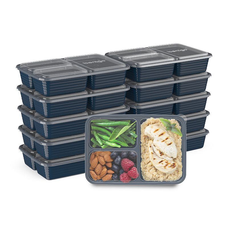 Bentgo Prep 10-pc. 3-Compartment Container Set, Blue
