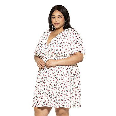 Plus Size ALEXIA ADMOR Oakless Flutter-Sleeve Fit & Flare Dress