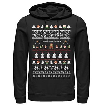 Men's Nintendo Super Mario Characters Group Ugly Christmas Hoodie