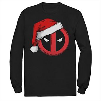 Men's Marvel Deadpool Icon Santa Hat Christmas Tee