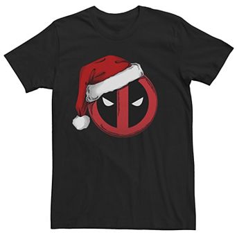 Men's Marvel Deadpool Icon Santa Hat Christmas Tee