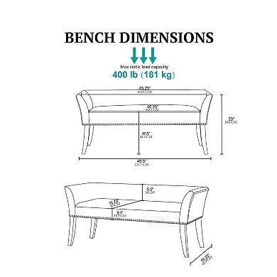 Madison Park Antonio Accent Bench