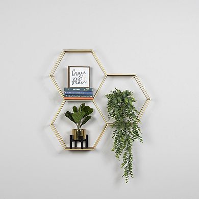 Stratton Home Decor Honeycomb Hexagon Wall Shelf