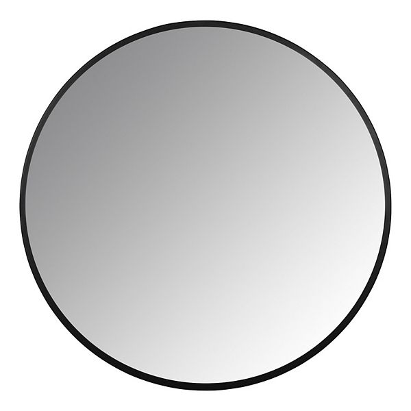 Stratton Home Decor Adriana Black Round Wall Mirror