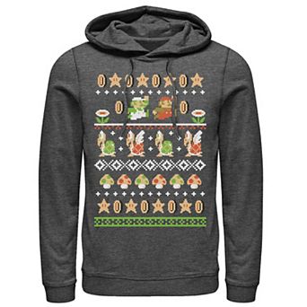 Men's Nintendo Super Mario Nordic Pattern Hoodie