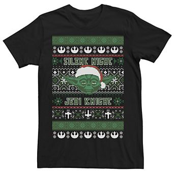 Men's Star Wars Yoda Silent Night Christmas Sweater Tee