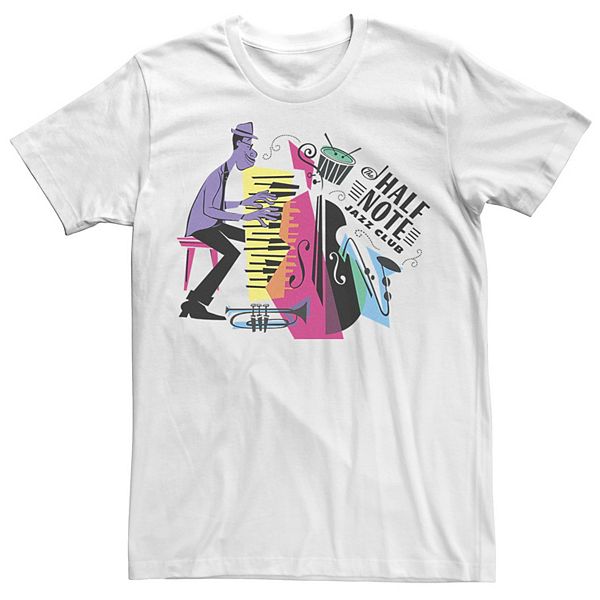 Men's Disney / Pixar Soul Half Note Jazz Club Collage Logo Tee