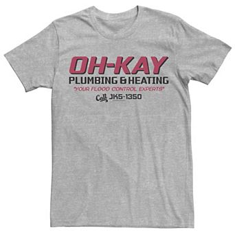 Men's Home Alone Oh-Kay Plumbing & Heating Logo Tee