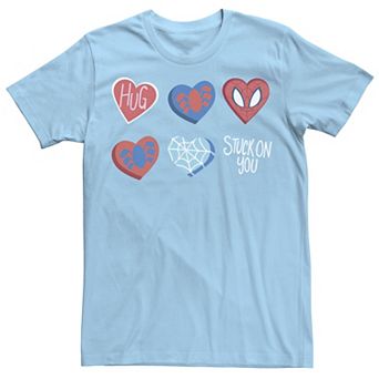 Men's Marvel Spider-Man Stuck On You Heart Shapes Tee