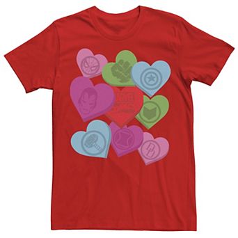 Men's Marvel Candy Hearts Valentines Day Tee