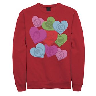 Men's Marvel Candy Hearts Valentines Day Sweatshirt