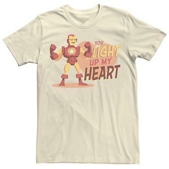 Men's Marvel Iron Man You Light Up My Heart Text Tee