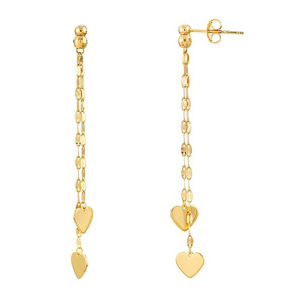 Linear drop earrings deals gold