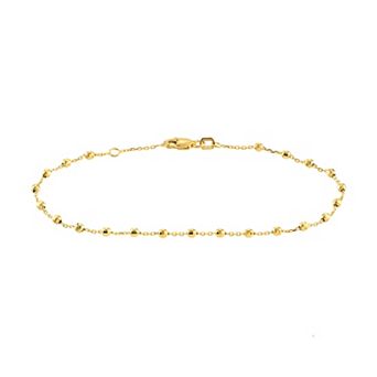 Color Romance 14k Gold Beaded Adjustable Station Bracelet