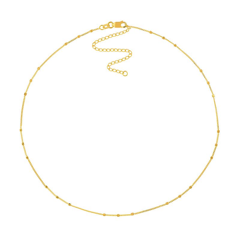 14k Gold Square Bead Saturn Chain Choker Necklace, Womens, Size: 16, Ye