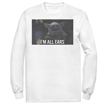 Men's Star Wars The Mandalorian The Child I'm All Ears Portrait Tee