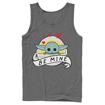 Men's Star Wars The Mandalorian The Child Be Mine Valentine's Day Tank Top
