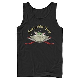 Men's Star Wars The Mandalorian The Child Protect Attack Unwrap Tank Top