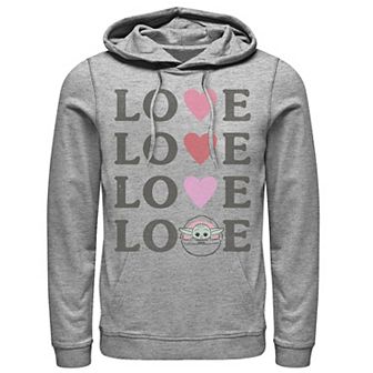 Men's Star Wars The Mandalorian The Child Love Text Stack Hoodie