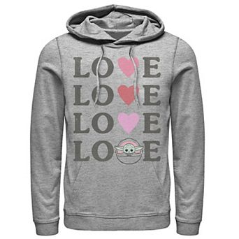 Men's Star Wars The Mandalorian The Child Love Text Stack Hoodie