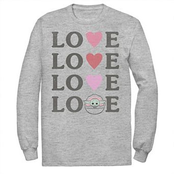 Men's Star Wars The Mandalorian The Child Love Text Stack Tee