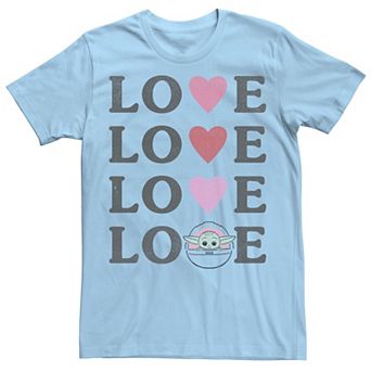 Men's Star Wars The Mandalorian The Child Love Text Stack Tee