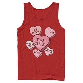 Men's Star Wars The Mandalorian The Child Valentine's Candy Hearts Tank Top