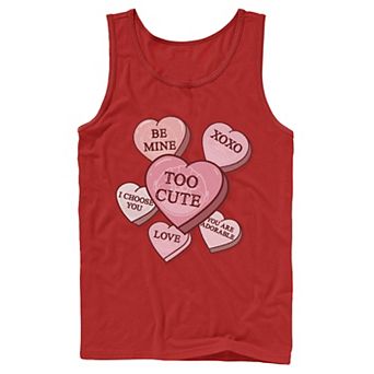 Men's Star Wars The Mandalorian The Child Valentine's Candy Hearts Tank Top