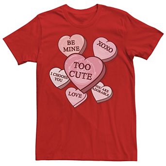 Men's Star Wars The Mandalorian The Child Valentine's Candy Hearts Tee