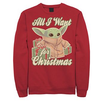 Men's Star Wars The Mandalorian The Child All I Want For Christmas Sweatshirt