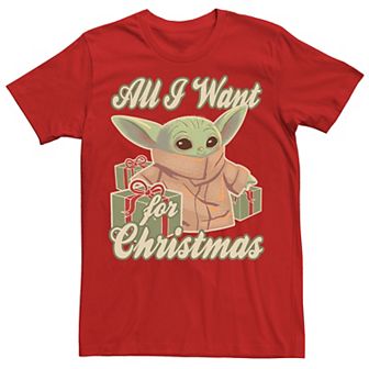 Men's Star Wars The Mandalorian The Child All I Want For Christmas Tee