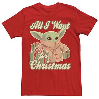 Men's Star Wars The Mandalorian The Child All I Want For Christmas Tee