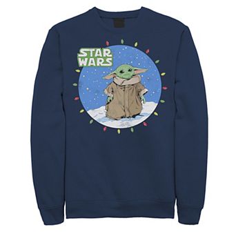 Men's Star Wars The Mandalorian The Child Christmas Lights Sweatshirt