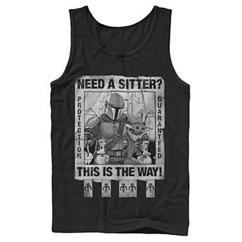 Men's Star Wars Protection Guarenteed Text Tank Top