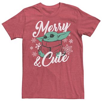 Men's Star Wars The Mandalorian Christmas The Child Merry & Cute Tee
