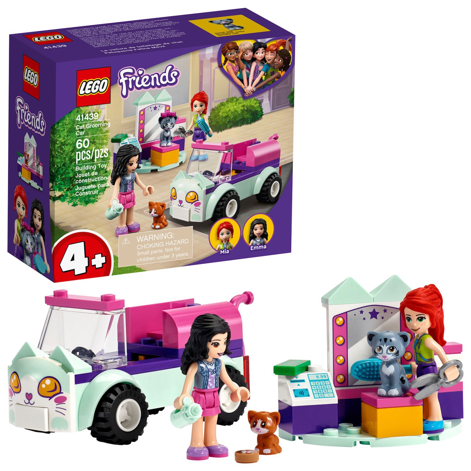 Image for LEGO Friends Cat Grooming Car Set 41439 (60 pieces) at Kohl's.