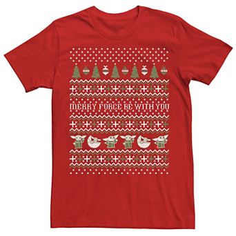 Men's Star Wars The Mandalorian The Child Ugly Christmas Sweater Tee