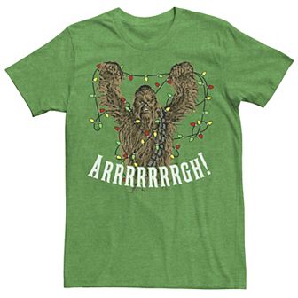 Men's Star Wars Chewbacca Roar Christmas Lights Tee