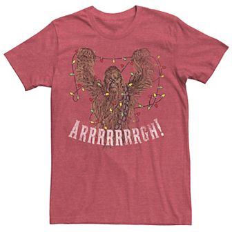 Men's Star Wars Chewbacca Roar Christmas Lights Tee